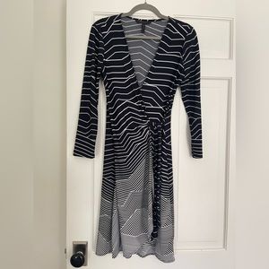 Black and White Adele BCBG Wrap Dress, size Medium
